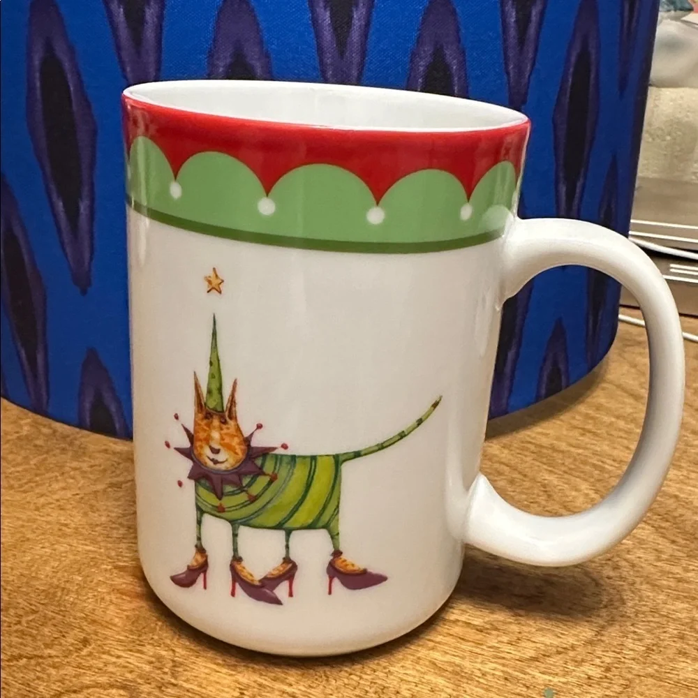 Dept 56 Christmas Cat and dog Mug KRINKLES by Patience Brewster set